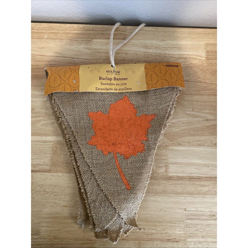 New in Package Holiday Living Give Thanks Fall Burlap Banner